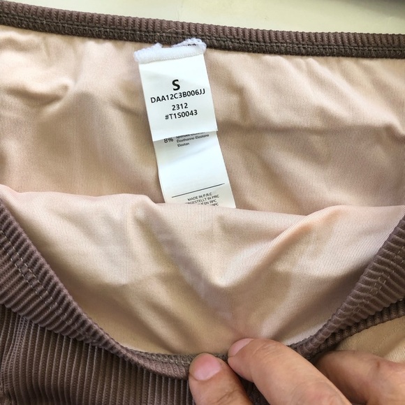 Cupshe Ribbed Texturized Scoop Neck Bralette High Waisted Bikini Swim Set Size S - Picture 13 of 14